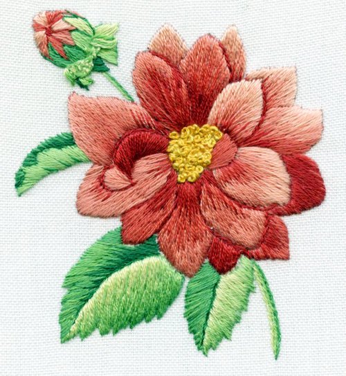 hand towel satin stitch